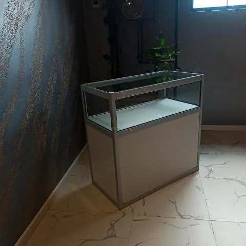 Alçak camlı vitrin dolabı